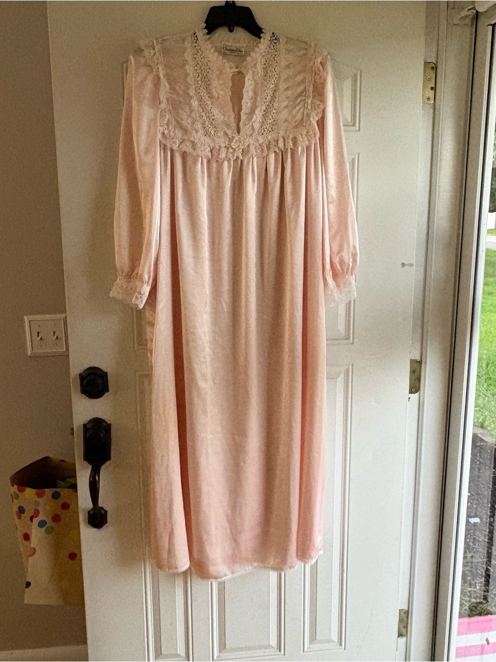 Dior Pink Satin Lace-Trim Nightdress